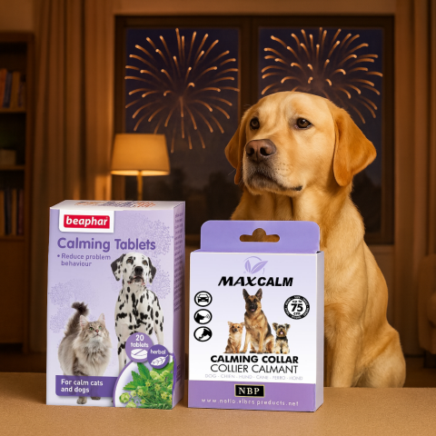 Educare caini - Pachet Anti-Stres Caini - Zgarda si Comprimate Calmare Beaphar