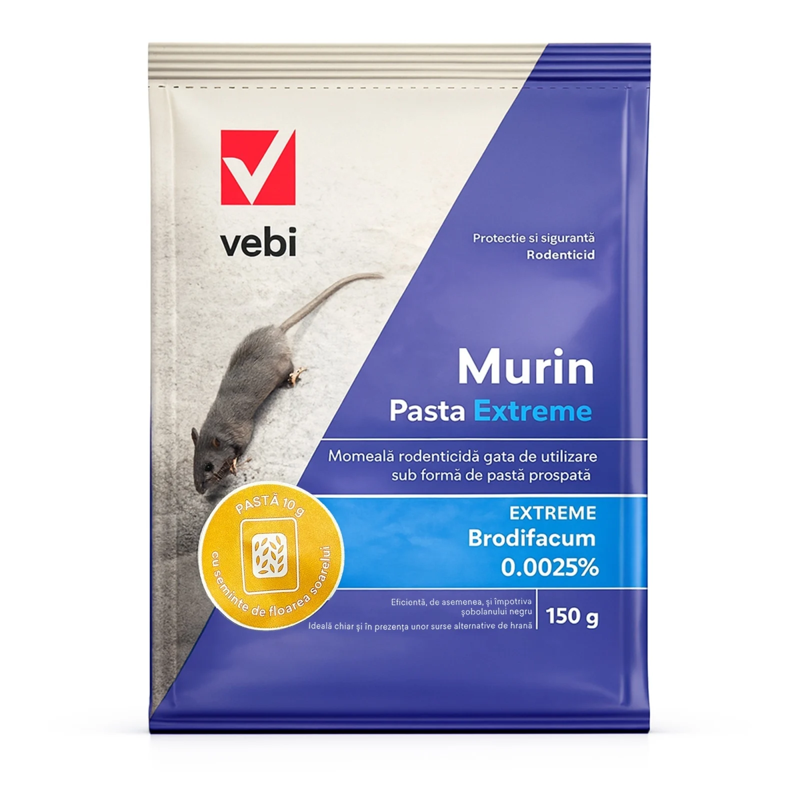 Raticide și rodenticide - Pliculete otrava pentru șoareci și șobolani Murin 150 g