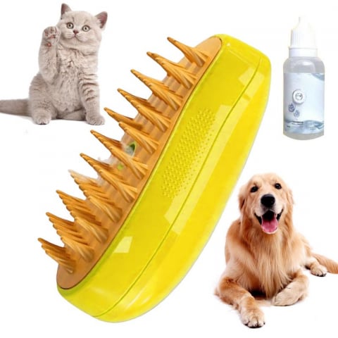 Perie 3 in 1 pentru Animale de Companie, cu Aburi, Pulverizator si Dozator Integrat, Ingrijire Pisici si Caini, Reincarcare USB [4]