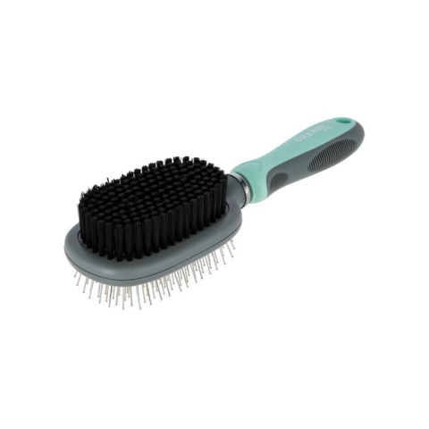 Caini - PERIE DUBLA PENTRU CAINI KERBL 24x7CM TURQUOISE/GREY