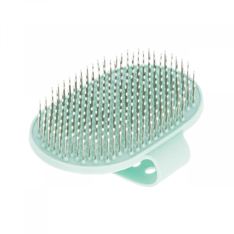 Caini - PERIE PENTRU CAINI TERRIER CURRY COMB KERBL 13x8CM TURQUOISE