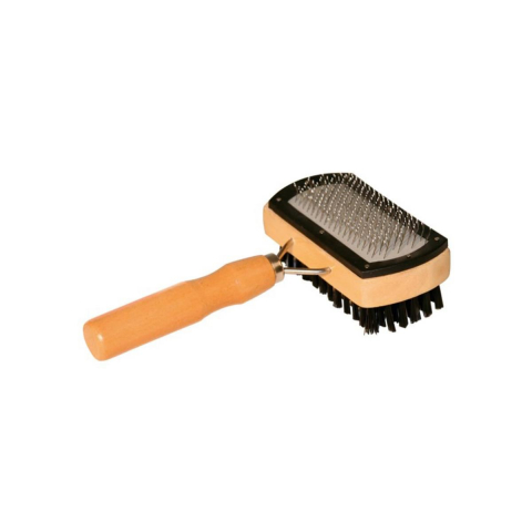 Caini - PERIE TESALA DUBLA DE LEMN PENTRU CAINI KERBL 17x10CM
