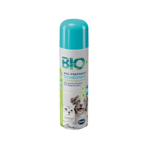 Antiparazitare externe pisici - PESS BIO SPRAY ANTIPARAZITAR DE PROTECTIE CU ULEI DE GERANIUM PENTRU CAINI SI PISICI 250ML