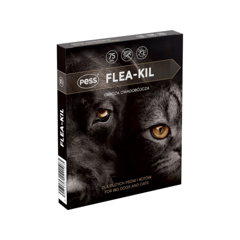 ZGARDA ANTIPARAZITARA (GRI) CU GERANIOL CAINI TALIE MARE FLEA-KIL 75CM