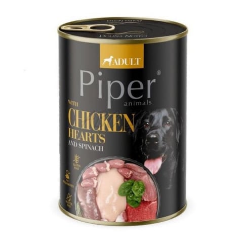 Hrana umeda pentru caini Piper Adult conservă pentru câini cu inimi de pui si spanac 400 g [1]