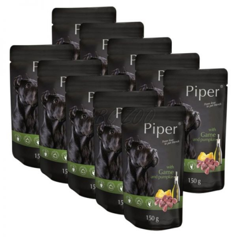 Plicuri caini - Hrana umeda pentru caini Piper Adult cu Carne de vanat si dovleac plic 500g