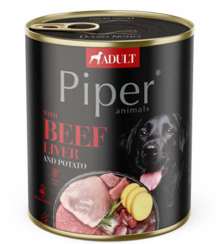 Hrana umeda caini - Hrana umeda pentru caini, Piper cu Ficat de Vita si Cartofi, 800 gr