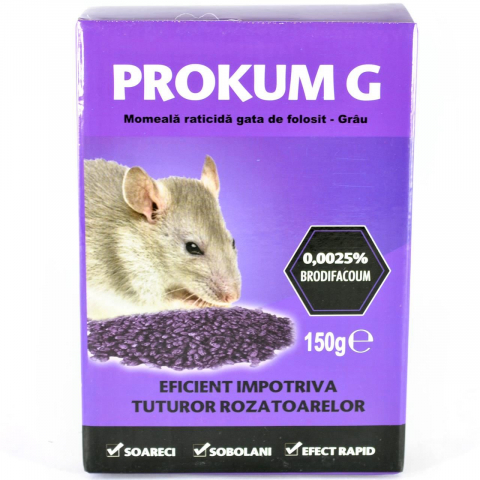Raticide - PROKUM G 150g | Granule Raticide Profesionale cu Brodifacoum 0,0025%