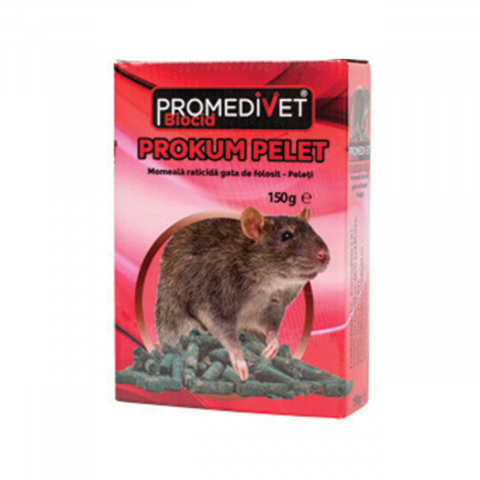 Raticide - PROKUM PELET 150g | Raticid Profesional cu Brodifacoum 0,005% sub formă de Pelete