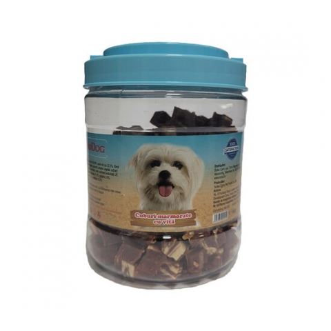 Recompense caini - RECOMPENSE PENTRU CAINI BIODOG SNACK CUBURI MARMORATE CU VITA 500GR