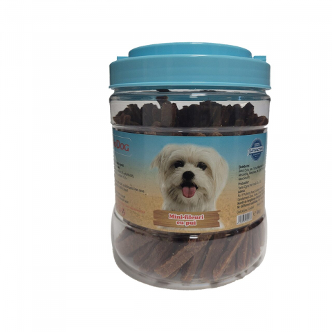 Recompense caini - RECOMPENSE PENTRU CAINI BIODOG SNACK MINI-FILEURI CU PUI 500GR