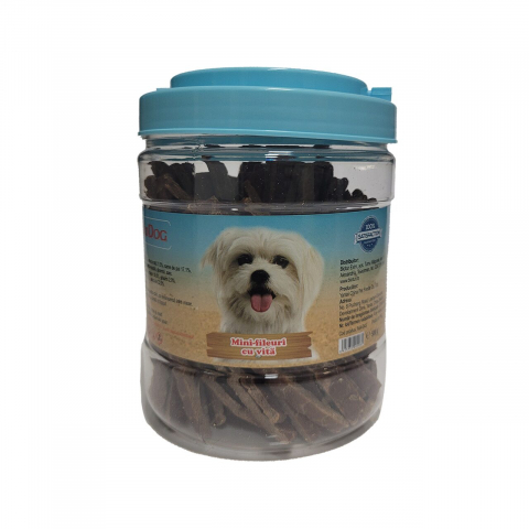 Recompense caini - RECOMPENSE PENTRU CAINI BIODOG SNACK MINI-FILEURI CU VITA 500GR