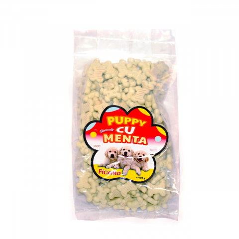 Recompense caini - RECOMPENSE PENTRU CAINI BISCUITI PENTRU CATELUSI PUPPY CU MENTA 400G (25/bax)/22313.4