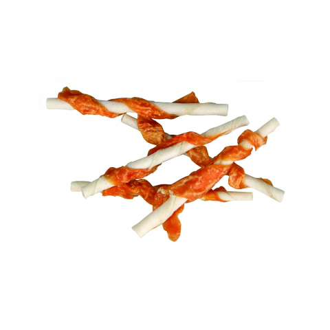 Caini - RECOMPENSE PENTRU CAINI FLAMINGO SNACK BATON PIELE SI PUI 65G