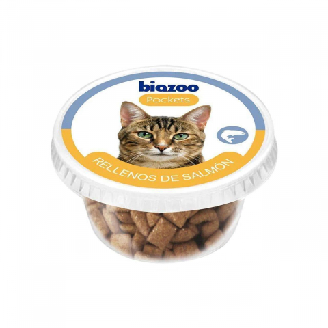Pisici - RECOMPENSE PENTRU PISICI SNACK PERNUTE CU SOMON BIOZOO 70 G
