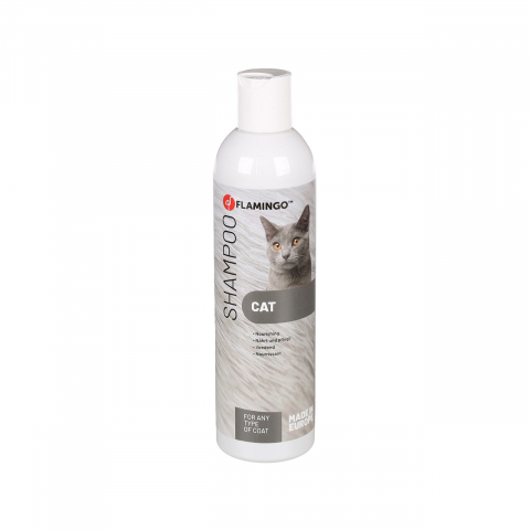 Sampoane pisici - SAMPON PENTRU PISICI CU ULEI DE MACADAMIA PENTRU TOATE TIPURILE DE BLANA FLAMINGO 300ML
