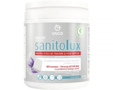Fose septice - Sanitolux, Bioactivator, pentru fose septice si statii de epurare 16 tablete