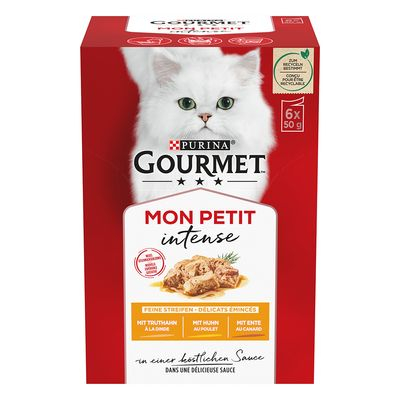 Hrana umeda pisici - Set 6 buc x 50 gr Hrana umeda pentru pisici Gourmet Mon Petit cu pui , rata & curcan
