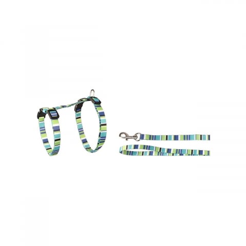 Zgarzi si hamuri pisici - SET HAM+LESA PENTRU PISICA FLAMINGO AMIRA GREEN 20-35CMx10MM