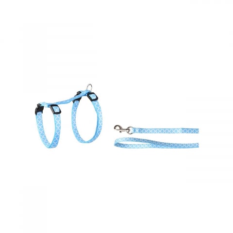 Zgarzi si hamuri pisici - SET HAM+LESA PENTRU PISICA FLAMINGO AMSI BLUE 20-35CMx10MM