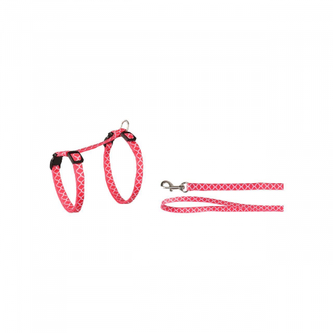 Zgarzi si hamuri pisici - SET HAM+LESA PENTRU PISICA FLAMINGO AMSI PINK 20-35 CMx10 MM