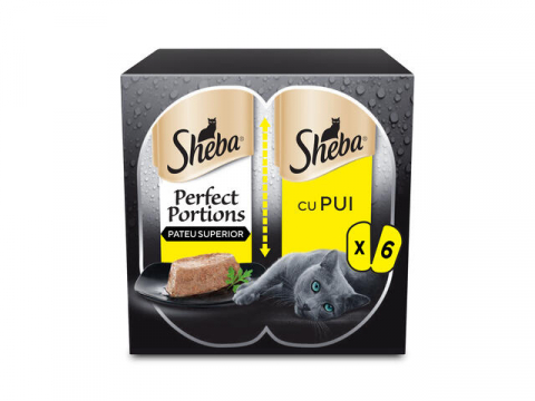 Hrana umeda pisici - Sheba Perfect Portions hrana umeda pentru pisici adulte, cu pui  6 x 37,5 g