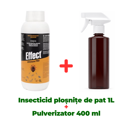 Insecticide pentru casă și fermă - Soluție anti ploșnițe de pat fără miros Effect Ultimum PRO 1 L + Pulverizator 400ml