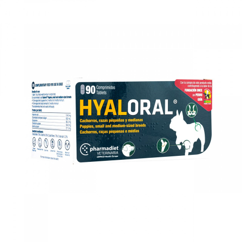 Suplimente si vitamine caini - SUPLIMENT PENTRU CAINI DE TALIE MICA SI MEDIE HYALORAL 90TB