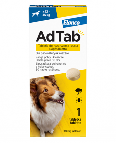 Tableta antiparazitara pentru caini AdTab 22 - 45 kg (cut x 1tb)