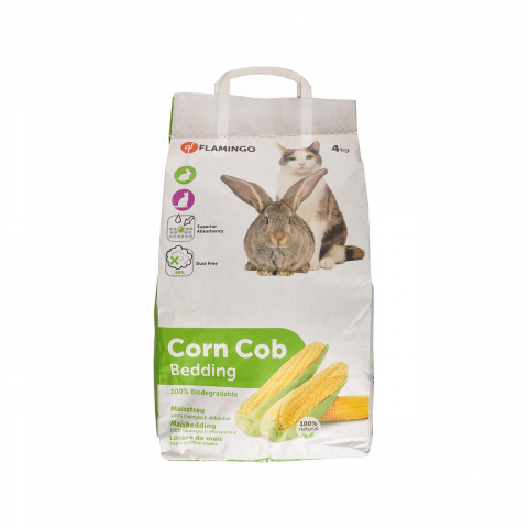 Asternut igienic rozatoare - TALAS DIN PORUMB PENTRU ANIMALE MICI FLAMINGO 4KG/10L
