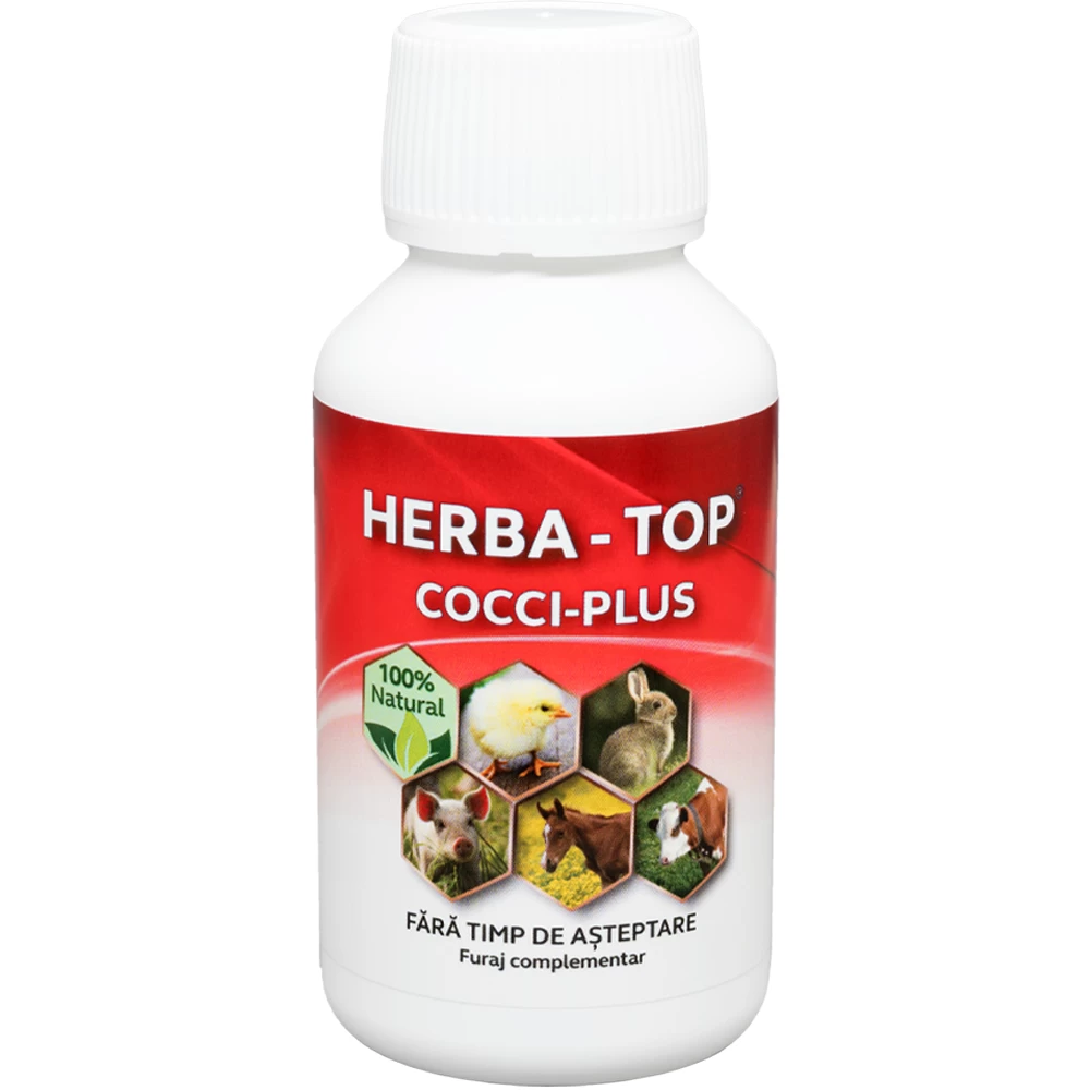 Antiparazitare pasari - Tratament si prevenție coccidioză, Herba Top Cocci-Plus 100 ml