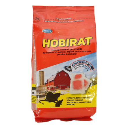 Raticide și rodenticide - Oravă pentru șoareci și șobolani HOBIRAT Pastă Fluorescentă 150 g (10 x 15 g)