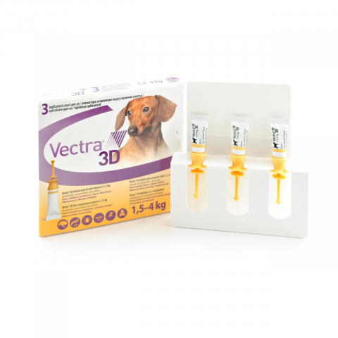 Farmacie veterinara - VECTRA 3D DOG S (1.5-4KG) X 3PIP/CT