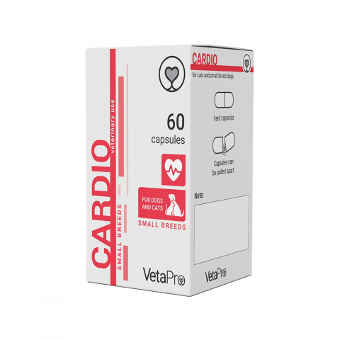 Farmacie veterinara - VETAPRO CARDIO 60CAPS/CUT SANATATE CARDIOVASCULARA CAINI SI PISICI RASE MICI