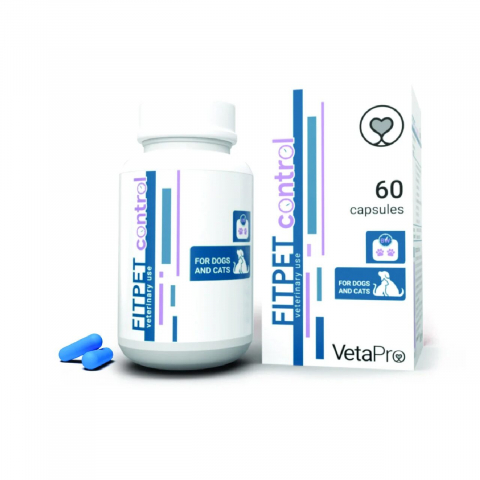 Suplimente si vitamine pisici - VETAPRO FITPET CONTROL 60CAPS/CUT CONTROLUL GREUTATII CAINI SI PISICI