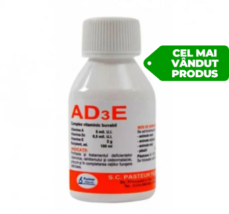 Suplimente și vitamine păsări - Vitamine păsări AD3E 100 ml