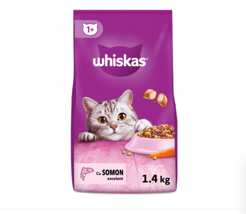 Pisici adulte - Whiskas cu Somon 1,4 kg
