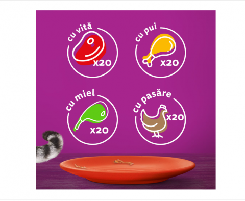 Hrana umeda pentru pisici Whiskas, selectii clasice de carne in sos, 80 x 85 g [1]