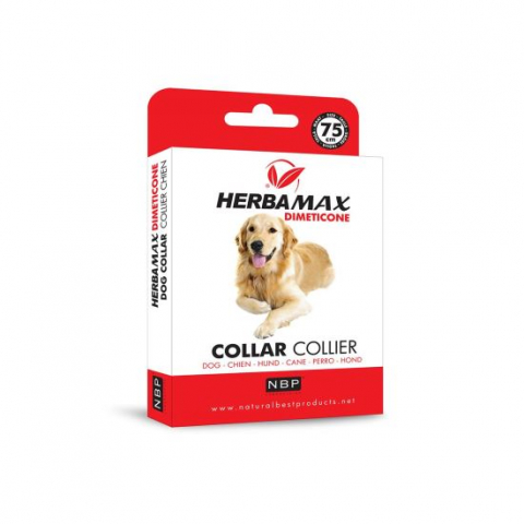 Farmacie veterinara - ZGARDA ANTIPARAZITARA CU DIMETICONA PENTRU CAINE MAX HERBA 75 CM