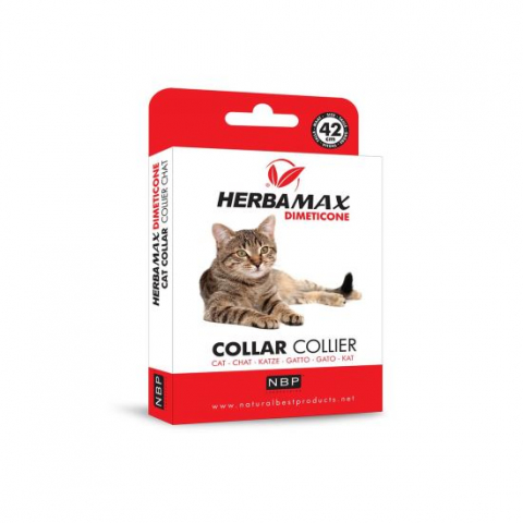 Farmacie veterinara - ZGARDA ANTIPARAZITARA CU DIMETICONA PENTRU PISICA MAX HERBA 42 CM