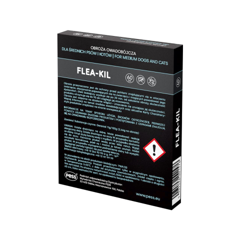 ZGARDA ANTIPARAZITARA (GRI) CU GERANIOL CAINI TALIE MEDIE SI PISICI FLEA-KILL 60CM [1]