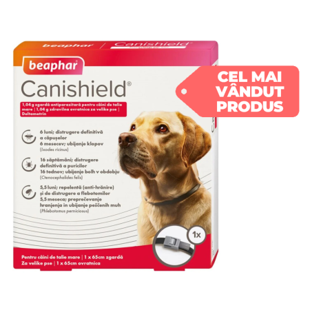 Farmacie veterinară - Zgardă antiparazitară pentru câini talie mare, 65 cm, eficiență 6 luni