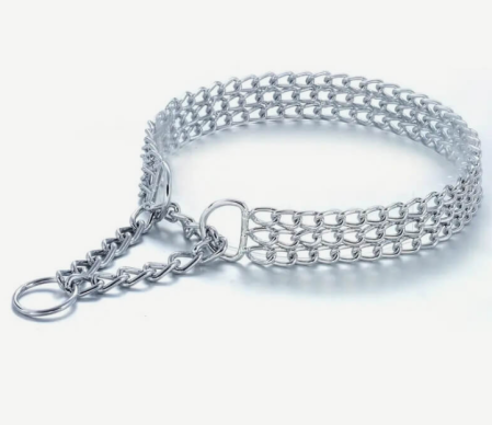 Zgărzi, lese, hamuri câini - Zgardă câini adult zale șlefuite 3 rânduri 50-60 cm