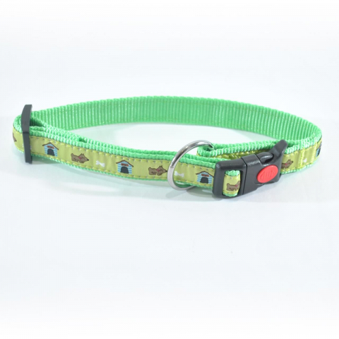 Zgarzi, lese, hamuri caini - ZGARDA NYLON PENTRU CAINI MOL CU MODEL LIME GREEN CLICK 25MM*45-70CM/L0902.250704