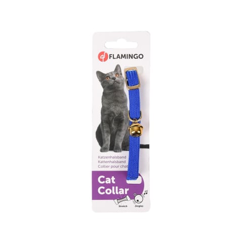 Zgarzi si hamuri pisici - Zgarda pentru pisici, albastra, cu clopotel, 32cm