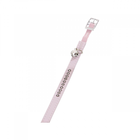 Zgarzi si hamuri pisici - ZGARDA PENTRU PISICI FLAMINGO MONTE CARLO PINK CU CLOPOTEL &amp; STRASURI 30CMx10MM