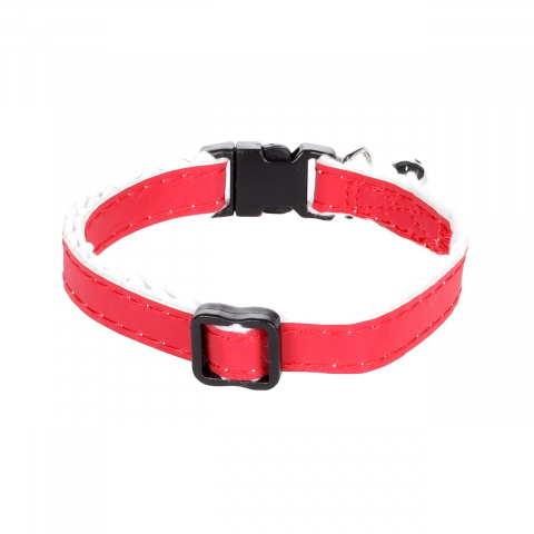 Zgarzi si hamuri pisici - ZGARDA PENTRU PISICI FLAMINGO MULTICOLORA REFLECTORIZANTA CU CLOPOTEL 20-30CMx10MM