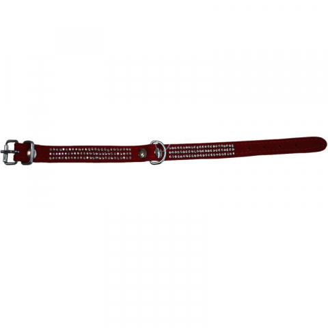 Caini - ZGARDA VELUR PENTRU CAINI MILAN STRASURI 3 RANDURI 30CM