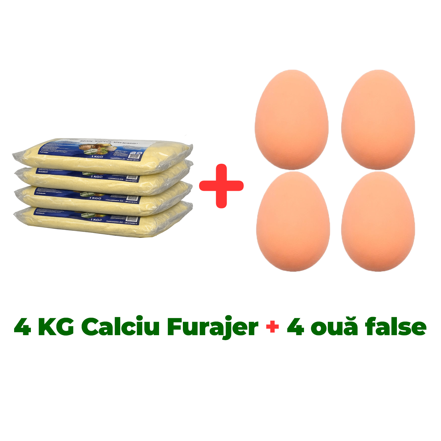Product Image for 4 KG Calciu furajer vitaminizat + 4 ouă false de găină