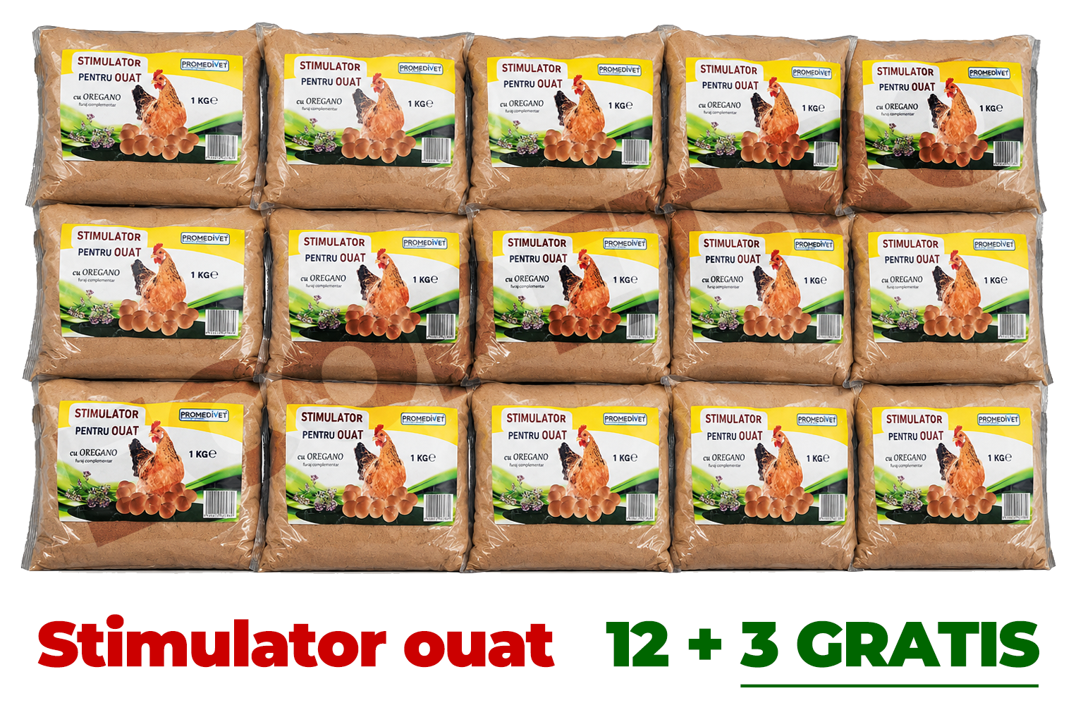 Product Image for 12 + 3 GRATIS - stimulator pentru ouat, pachet 15 KG